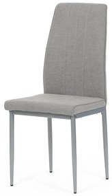 Scaun de sufragerie, tapițerie din material textil de culoarea trufei, picioare din metal gri