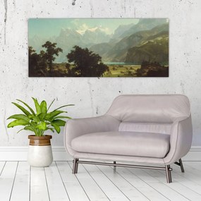 Kép - Albert Bierstadt, Lake Lucerne, reprodukciók (120x50 cm)