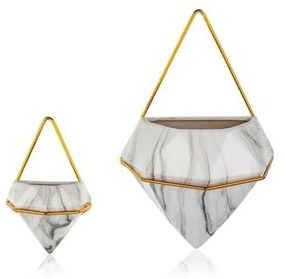 HowHomely KÉSZLET 2x Fali virágcserép SEMELA 23x20 cm arany HH-SEMELA-01-GYG