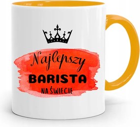 Barista Kávézó Bögre Sárga Ajándék fényképes nyomtatással