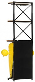 sárga tömör mangófa traktor borszekrény 49 x 31 x 172 cm