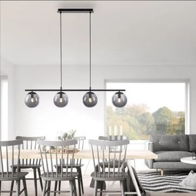 JUST LIGHT. 14604-18 - Csillár zsinóron WIDOW 4xE14/25W/230V fekete