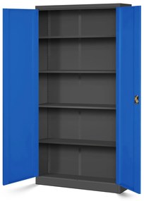 Set 4x fém iratszekrény JAN H, 900 x 1950 x 400 mm, antracit-kék