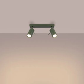 Sollux SL.1501 - Spotlámpa RING 2xGU10/10W/230V zöld