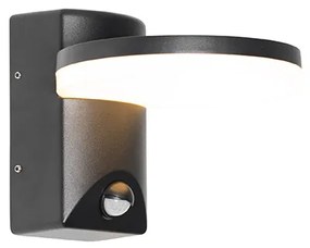 Kültéri fali lámpa fekete, LED IP54 mozgásérzékelővel - Esmee