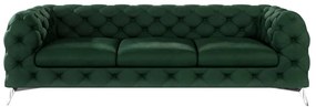 Sötétzöld bársony kanapé 243 cm Chelsea – Ropez