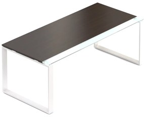 Creator asztal 200 x 90 cm, fehér alap, 2 láb, wenge