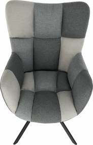 Dizájnos forgó fotel, patchwork/fekete, KOMODO