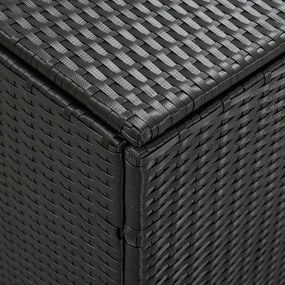 fekete polyrattan kerti tárolóláda 180 x 90 x 70 cm