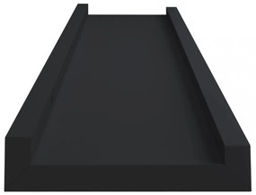 2 db fekete MDF szegélypolc képkeretekhez 40 x 9 x 3 cm