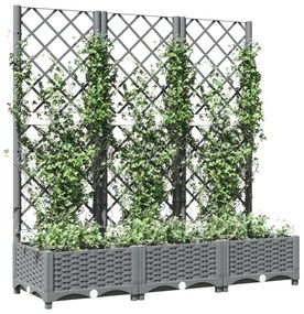 világosszürke PP rácsos kerti ültetőláda 120 x 40 x 121,5 cm