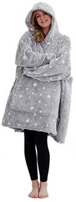 Sötétben világító takaró ujjal és kapucnival - Szürke