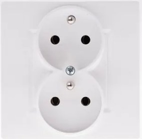 Polmark Rosa dupla földelt aljzat GP-2QC kerettel fehér