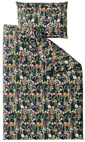 Mikroplüss ágyneműhuzat szett MYSTIC GARDEN sötétzöld + Mikroplüss lepedő SOFT 90x200 cm fehér, egyszemélyes ágyhoz