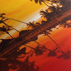 Kép - naplemente az üdülőhely felett (120x50 cm)