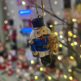 Diótörő katona karácsonyfa dísz akasztóval 5 cm 4 db