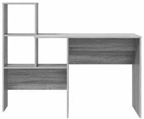 Asztal polcokkal Szürke sonoma 131.5 x 50 x 106.5 cm Faanyag