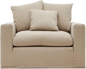 Bézs len fotel Nora – Kave Home
