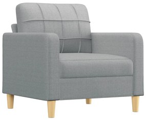 világosszürke szövet kanapéfotel lábtartóval 60 cm
