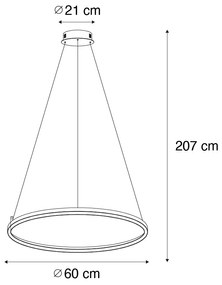 Függőlámpa bronz 60 cm LED-del, 3 fokozatban dimmelhető - Girello