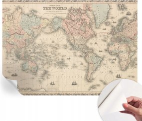 Öntapadós tapéta Fali furnér 3D hatás Történelmi térkép 208x146 cm