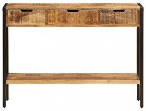 3 fiókos tömör mangófa tálalóasztal 110 x 35 x 75 cm