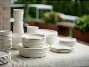 Krémszínű desszertes porcelán tányér ø 20 cm Eau – Zone