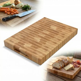 Vágódeszka Bükk masszív 40x30x4cm mart fogantyúk