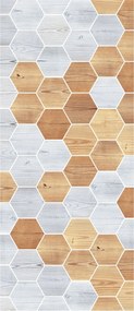 Matrica TapĂ©ta Fa SzĂnĂĄtmenet Mozaik Hatszögek VilĂĄgos Fa 91x211