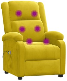 sárga bársony elektromos masszázsfotel