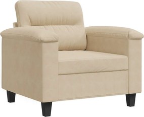 vidaXL krémszínű mikroszálas szövet kanapéfotel 60 cm