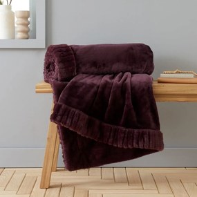 Sötétlila mikroplüss takaró 150x200 cm Velvet and Faux Fur – Catherine Lansfield