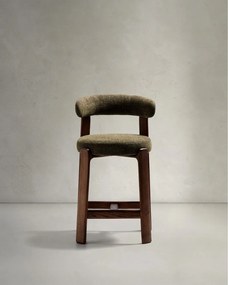 Zöld-sötét natúr színű kőrisfa bárszék (ülésmagasság 65 cm) Granite – Kave Home