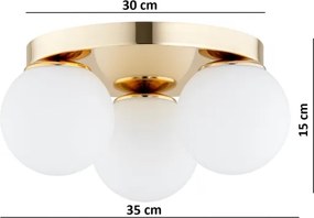 Brilagi - Mennyezeti lámpa MILO 3xE27/60W/230V Ø 35 cm aranyszínű