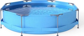 3 M x 76 CM, kerek, föld feletti medence fém kerettel és szűrőszivattyúval 4383 L kapacitású kék kerti medence