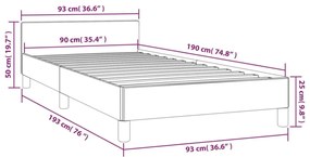 fekete ágykeret fejtámlával matrac nélkül 90x190 cm