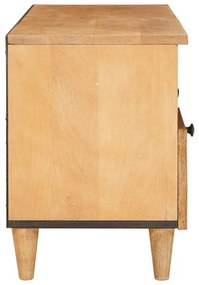 TV szekrény fiókkal Világosbarna 100 x 33 x 46 cm tömör mangófa