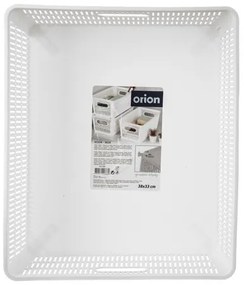 Orion NESTA műanyag, egymásba rakható kosár, 38 x 33 x 12,7 cm, fehér, L