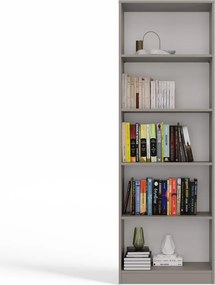 R60 polcos szekrény, könyvtartó, 60x182x30 cm, agyag színű