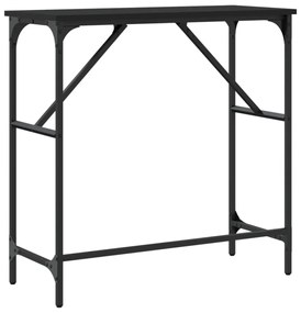 fekete szerelt fa tálalóasztal 75x32x75 cm