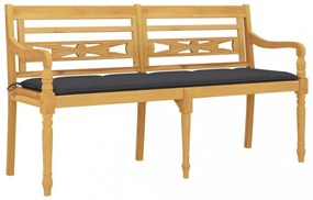 tömör tíkfa Batavia pad antracitszürke párnával 150 cm