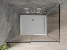 Mexen Omega 100 x 90 cm tolóajtós zuhanykabin, grafit, króm + Flat zuhanytálca, fehér - 825-100-090-01-40-4010