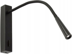 Faro Flin Led fali lámpa fekete, flexibilis karral, 6W, 3000K