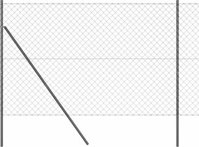 vidaXL Kerítésoszlop Szürke 10 x 1,6 m (60 x 60 mm háló) Acél és PVC