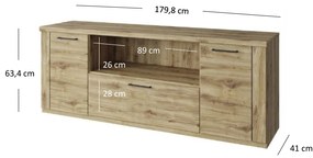 TV asztal/Szekrény Deloris 180 (navarra tölgy). 1052876