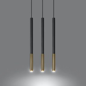 Csillár zsinóron MOSAIC 3xG9/12W/230V fekete/arany