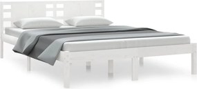 vidaXL fehér tömör fenyőfa ágy matrac nélkül 120 x 200 cm