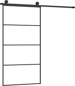 vidaXL ESG üveg-alumínium tolóajtó fémszerelvény-szettel 102,5x205 cm