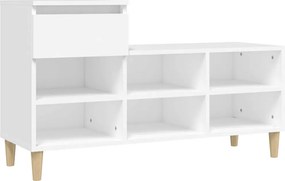 vidaXL fehér szerelt fa cipősszekrény 102x36x60 cm