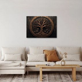 Kép – Fából készült életfa (70x50 cm)